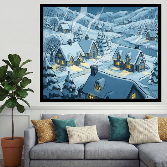 snow-covered-village-paint-by-numbers-kit