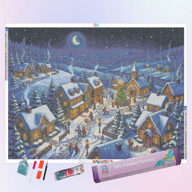 snowy-village-diamond-painting-kit-diamond-painting-art-kit