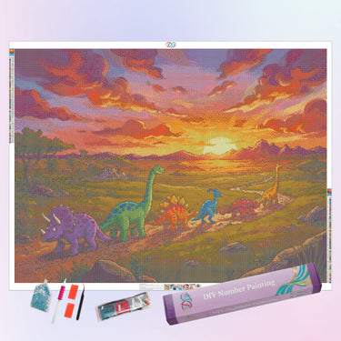 sunset-dinosaur-diamond-painting-kit-diamond-painting-art-kit