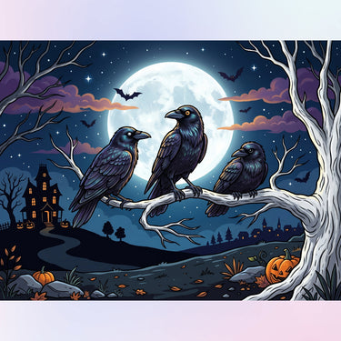 three-ravens-in-halloween-diamond-painting-kit
