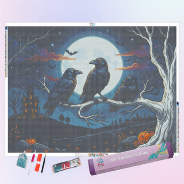 three-ravens-in-halloween-diamond-painting-kit