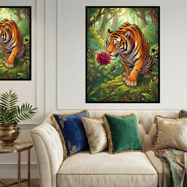 tiger-sniffes-the-rose-diamond-painting-kit