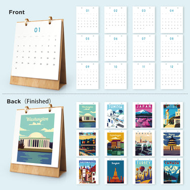Travel Calendar - Paint by Numbers Calendar 2027