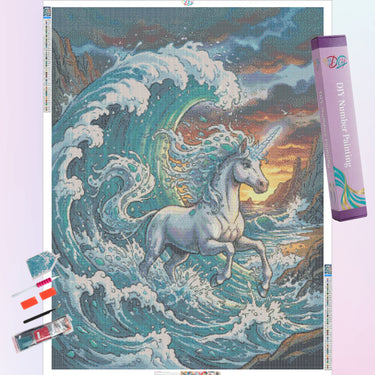 unicorn-emerging-from-wave-diamond-painting-kit-diamond-painting-art-kit