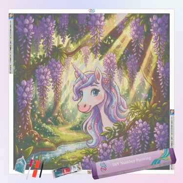 unicorn-hiding-in-wisteria-diamond-painting-kit-diamond-painting-art-kit
