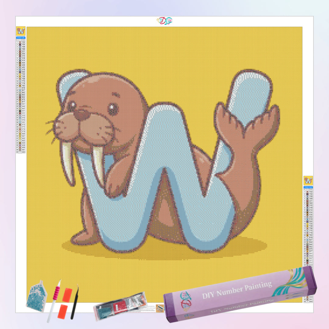 w-for-walrus-diamond-painting-art-kit