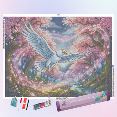 white-eagle-in-spring-diamond-painting-kit