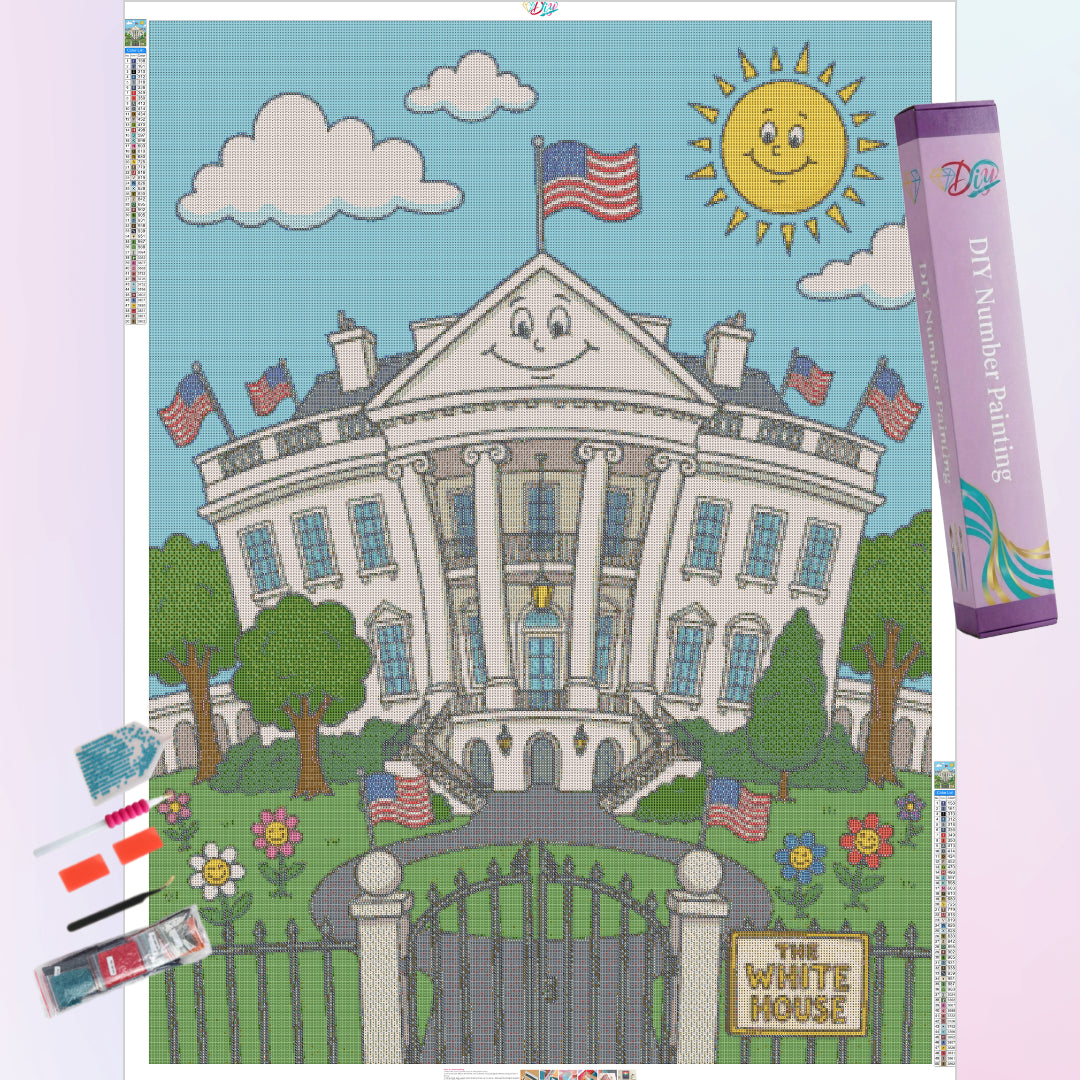 white-house-diamond-painting-art-kit