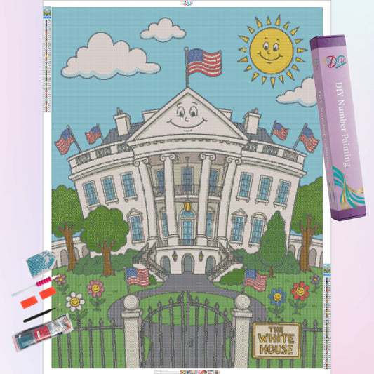 white-house-diamond-painting-art-kit
