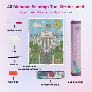 white-house-diamond-painting-art-kit