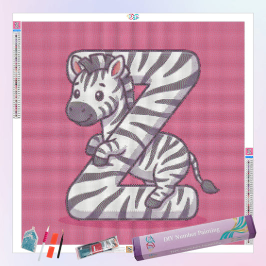z-for-zebra-diamond-painting-art-kit