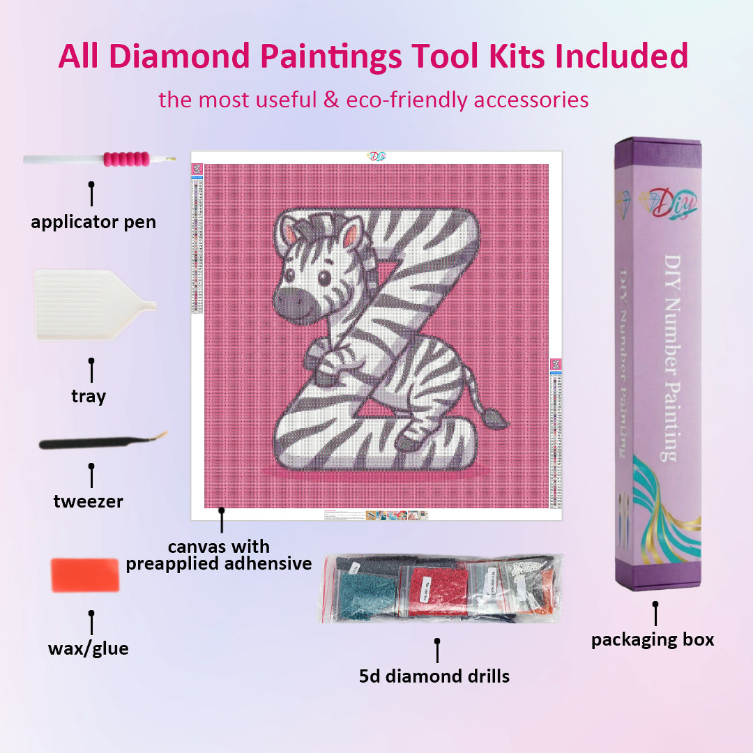 z-for-zebra-diamond-painting-art-kit